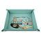 Cabin 9" x 9" Teal Leatherette Snap Up Tray - STYLED