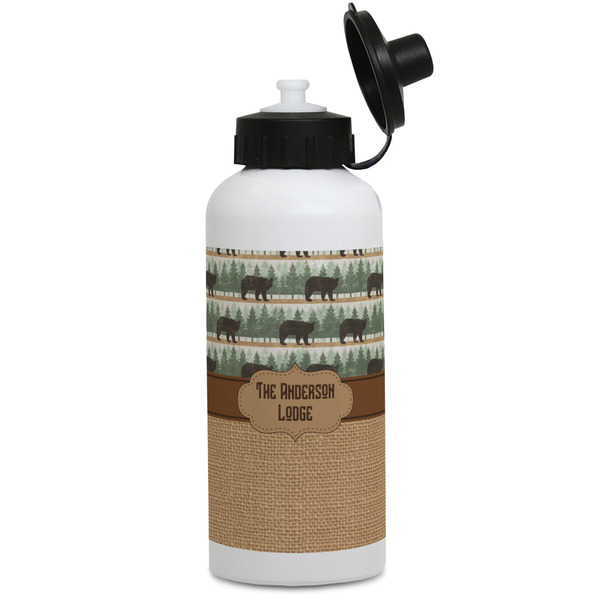 Custom Cabin Water Bottles - Aluminum - 20 oz - White (Personalized)