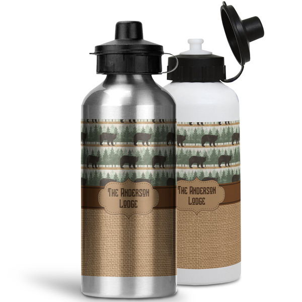Cabin Aluminum Water Bottles - MAIN (white &silver)