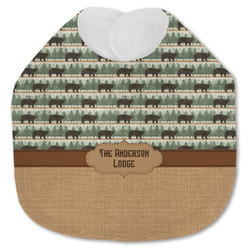 Cabin Jersey Knit Baby Bib w/ Name or Text