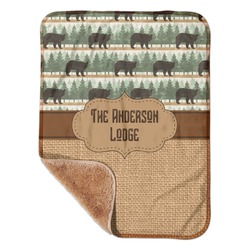 Cabin Sherpa Baby Blanket - 30" x 40" w/ Name or Text