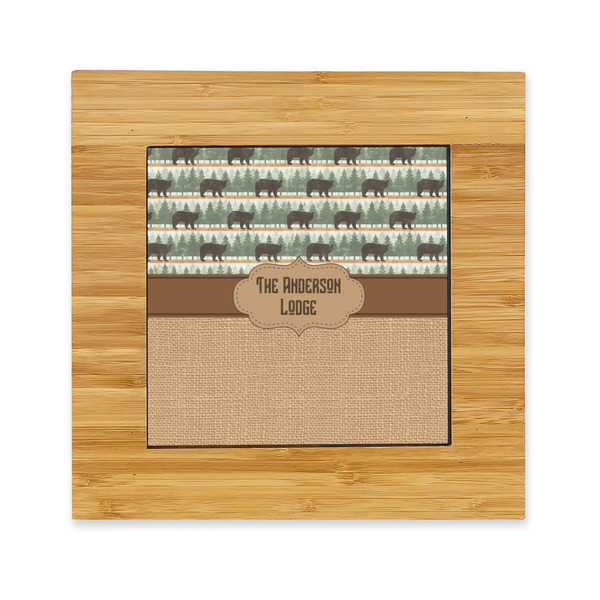 Custom Cabin Bamboo Trivet with Ceramic Tile Insert (Personalized)