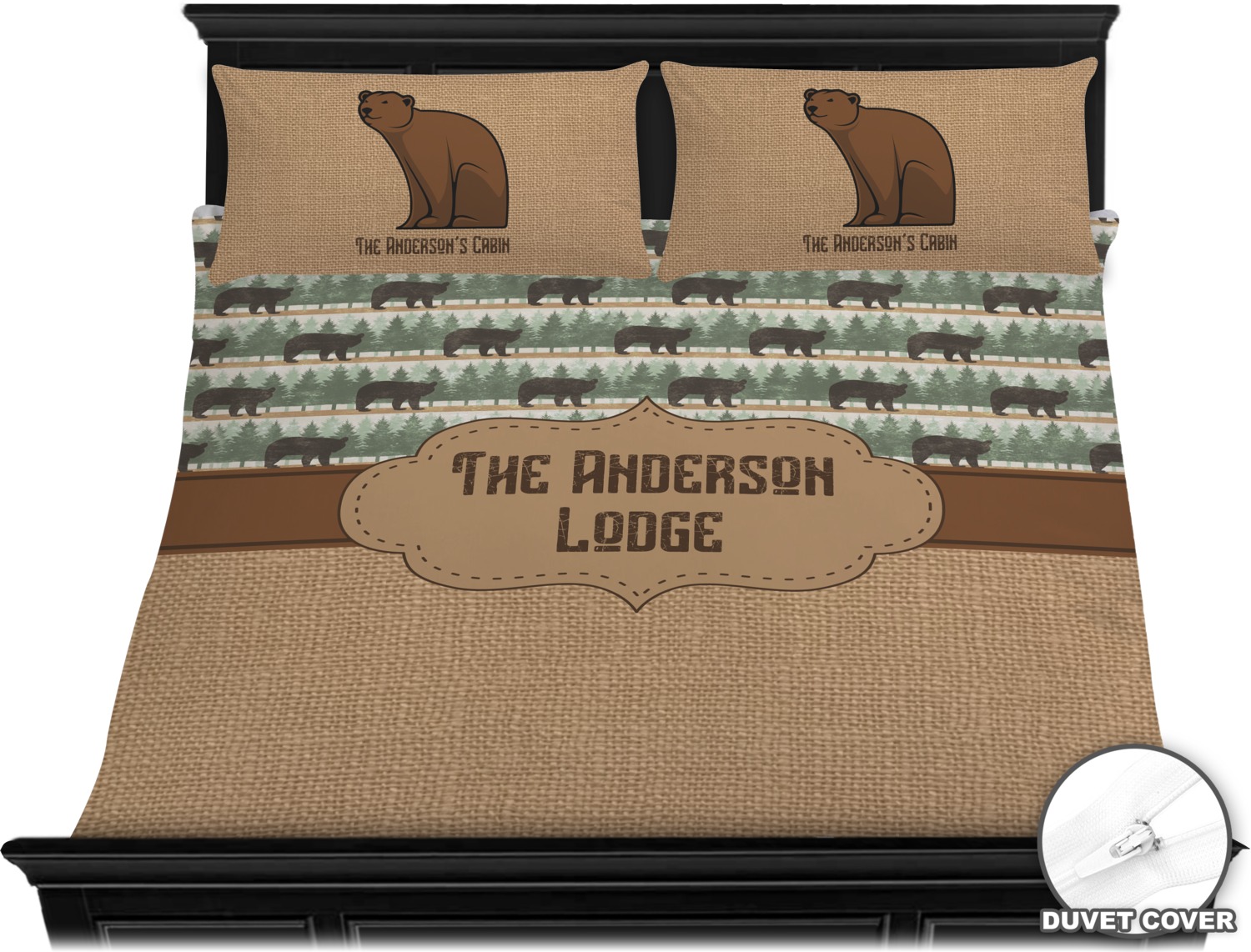Custom Cabin Duvet Cover Set King (Personalized) YouCustomizeIt