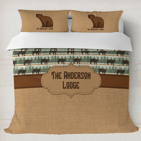 Custom Cabin Duvet Cover Set - King (Personalized)