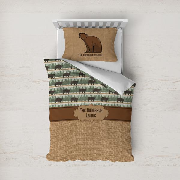 Custom Cabin Duvet Cover Set - Twin (Personalized)
