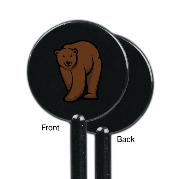 Cabin Black Plastic 5.5" Stir Stick - Single Sided - Round - Front & Back