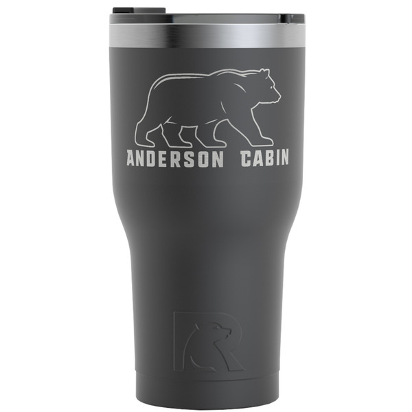 Custom Cabin RTIC Tumbler - Black - Engraved Front (Personalized)