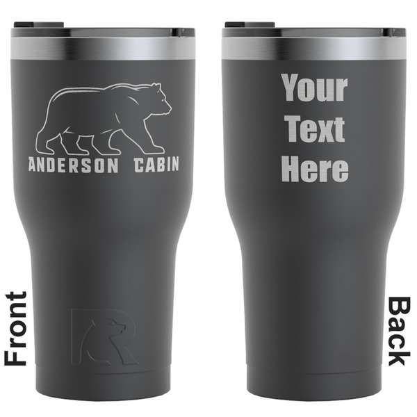 Custom Cabin RTIC Tumbler - Black - Engraved Front & Back (Personalized)
