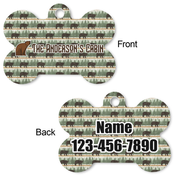 Cabin Bone Shaped Dog Tag - Front & Back