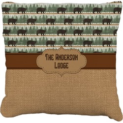 Cabin Faux-Linen Throw Pillow 16" (Personalized)