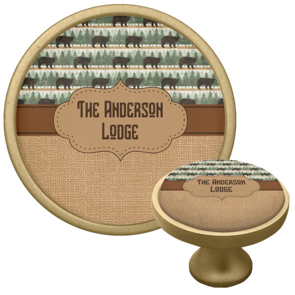 Custom Cabin Cabinet Knob - Gold (Personalized)