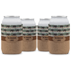 Cabin Can Cooler (12 oz) - Set of 4 w/ Name or Text
