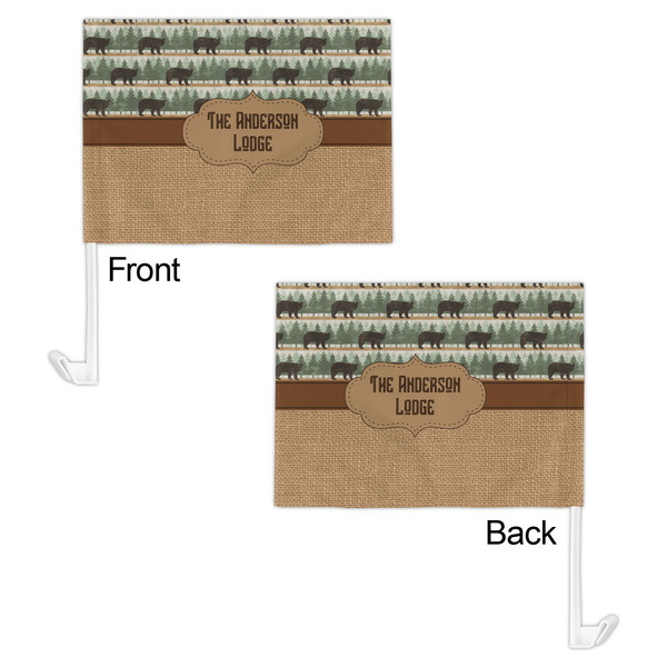 Cabin Car Flag - 11" x 8" - Front & Back View