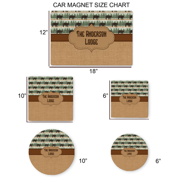 Cabin Car Magnets - SIZE CHART