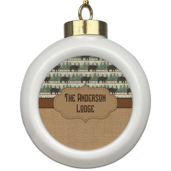 Custom Cabin Ceramic Ball Ornament (Personalized)