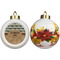 Cabin Ceramic Christmas Ornament - Poinsettias (APPROVAL)