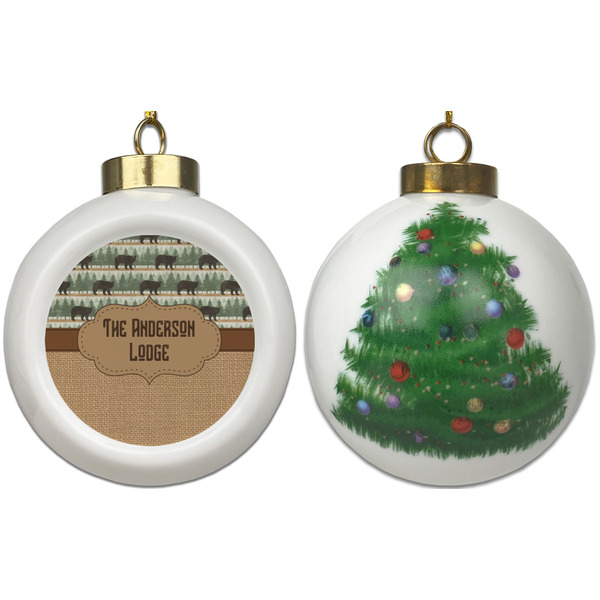 Cabin Ceramic Christmas Ornament - X-Mas Tree (APPROVAL)