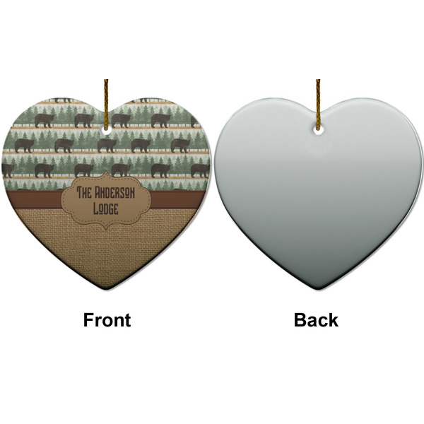 Cabin Ceramic Flat Ornament - Heart Front & Back (APPROVAL)