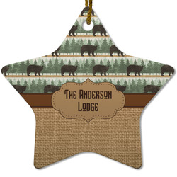 Cabin Star Ceramic Ornament w/ Name or Text