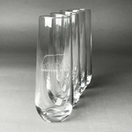 Cabin Champagne Flute - Stemless Engraved - Set of 4 (Personalized)