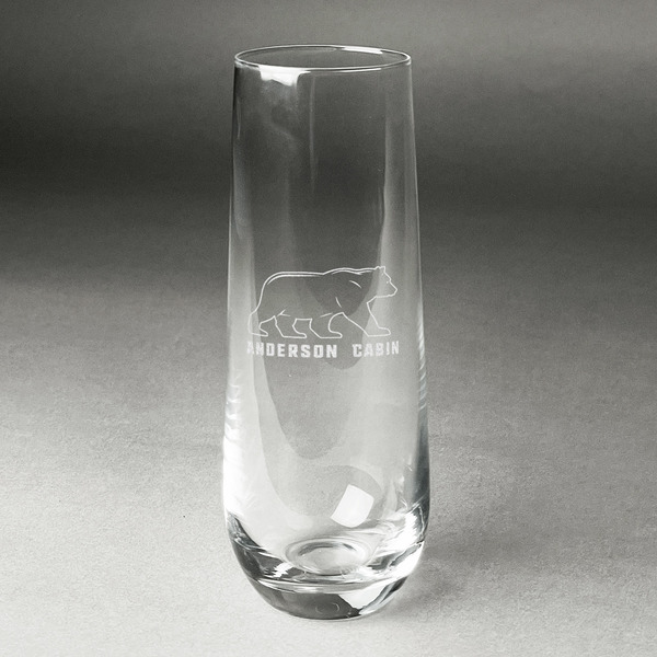 Custom Cabin Champagne Flute - Stemless Engraved (Personalized)