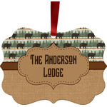 Cabin Metal Frame Ornament - Double Sided w/ Name or Text