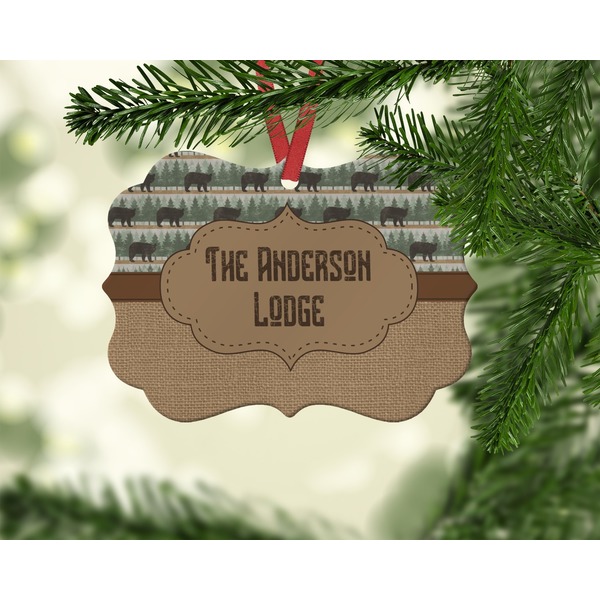 Cabin Christmas Ornament (On Tree)