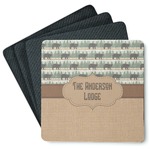 Cabin Square Rubber Backed Coasters - Set of 4 (Personalized)