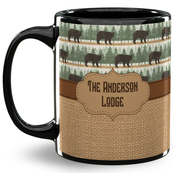Custom Cabin 11 Oz Coffee Mug - Black (Personalized)