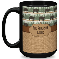 Cabin 15 Oz Coffee Mug - Black (Personalized)