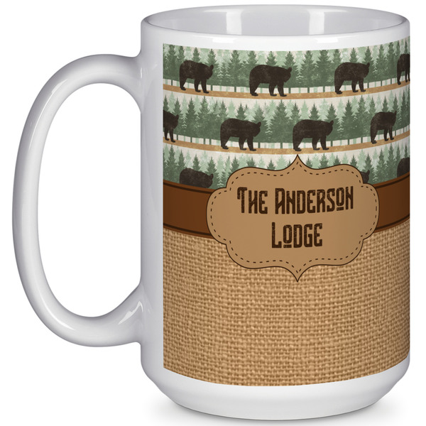 Custom Cabin 15 Oz Coffee Mug - White (Personalized)