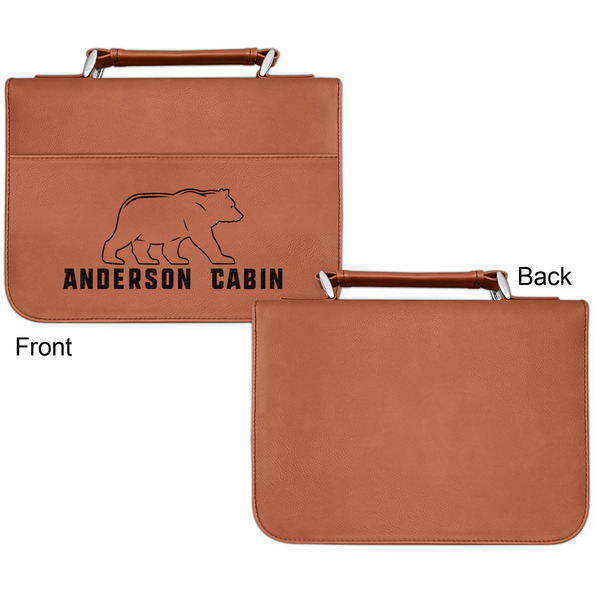 Cabin Cognac Leatherette Bible Covers - Small Single Sided Apvl