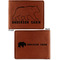 Cabin Cognac Leatherette Bifold Wallets - Front and Back