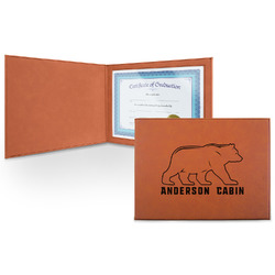 Cabin Leatherette Certificate Holder - Front (Personalized)
