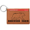 Cabin Cognac Leatherette Keychain ID Holders - Front Credit Card