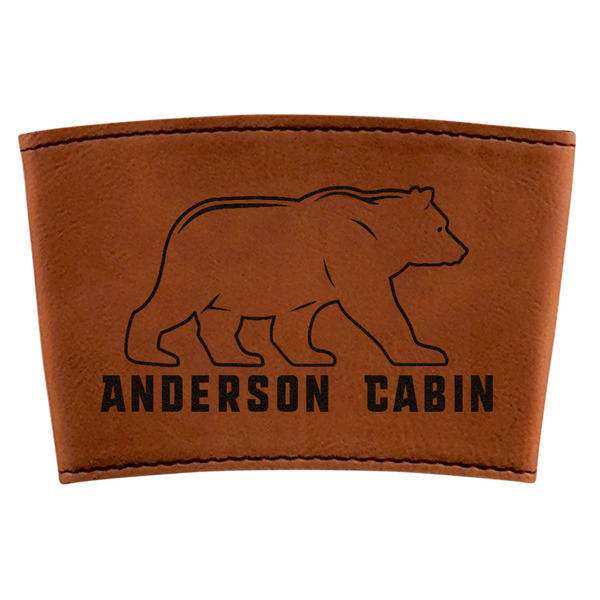 Custom Cabin Leatherette Cup Sleeve (Personalized)