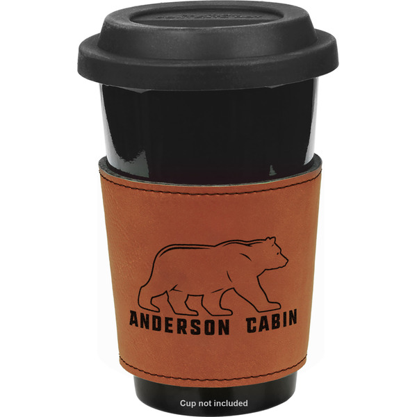 Cabin Cognac Leatherette Mug Sleeve - Front
