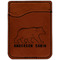 Cabin Cognac Leatherette Phone Wallet close up