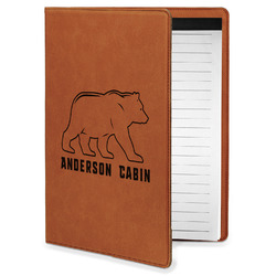 Cabin Leatherette Portfolio with Notepad - Small - Single Sided (Personalized)