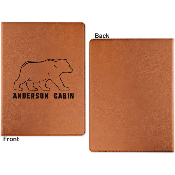 Cabin Cognac Leatherette Portfolios with Notepad - Small - Single Sided- Apvl