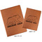 Cabin Cognac Leatherette Portfolios with Notepad - Compare Sizes