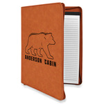 Cabin Leatherette Zipper Portfolio with Notepad (Personalized)