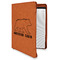 Cabin Cognac Leatherette Zipper Portfolios with Notepad - Main