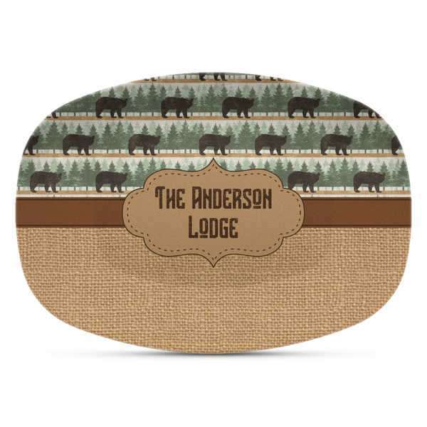 Custom Cabin Plastic Platter - Microwave & Oven Safe Composite Polymer (Personalized)