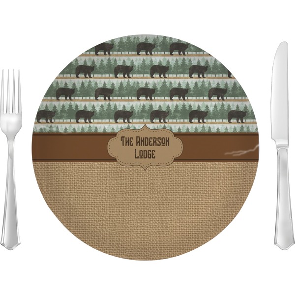 Custom Cabin 10" Glass Lunch / Dinner Plates - Single or Set (Personalized)
