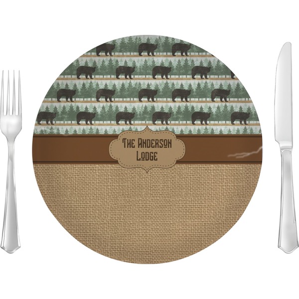 Custom Cabin 10" Glass Lunch / Dinner Plates - Single or Set (Personalized)