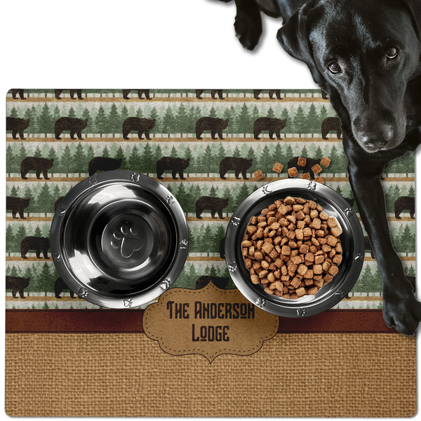 Custom Cabin Dog Food Mat - Large w/ Name or Text