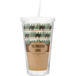 Cabin Double Wall Tumbler with Straw (Personalized)