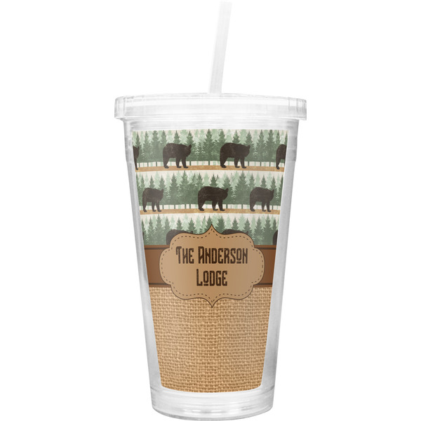 Custom Cabin Double Wall Tumbler with Straw (Personalized)