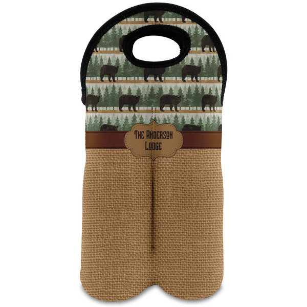Custom Cabin Wine Tote Bag (2 Bottles) (Personalized)